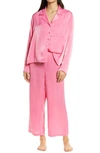 Bp. Satin Pajama Set In Pink Zenna
