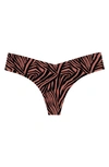 Commando Print Thong In City Stripes