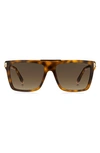 Marc Jacobs 58mm Rectangle Sunglasses In Havana 2 / Brown Gradient