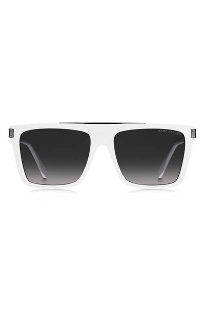 Marc Jacobs 58mm Rectangle Sunglasses In Ivory / Grey Shaded