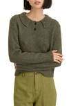 Alex Mill Wool & Cashmere Blend Henley Sweater In Olive