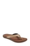 Olukai Aukai Flip Flop In Copper/dk Java