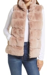 Via Spiga Chevron Faux Fur Reversible Vest In Blush