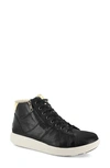 Strive Chatsworth Ii Leather Hi-top Sneaker With Faux Fur Trim In Black