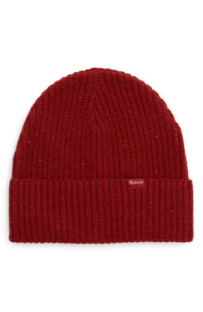 Madewell Chunky Merino Wool Cuff Beanie In Kilt Red