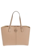 Tory Burch Mcgraw Leather Tote In Devon Sand