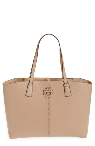 Tory Burch Mcgraw Leather Tote In Devon Sand