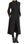 Lauren Ralph Lauren Belted Longline Wrap Coat In Black