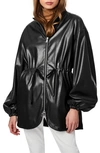 Bernardo Faux Leather Anorak In Black