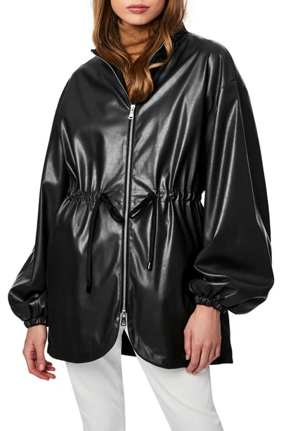 Bernardo Faux Leather Anorak In Black