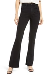 Hidden Jeans High Waist Raw Hem Flare Jeans In Black