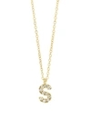 Bony Levy Icon Pavé Diamond Initial Pendant Necklace In 18k Yellow Gold - S