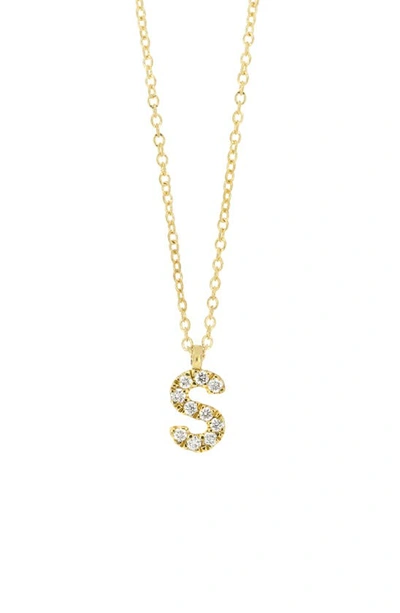 Bony Levy Icon Pavé Diamond Initial Pendant Necklace In 18k Yellow Gold - S