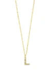 Bony Levy Icon Pavé Diamond Initial Pendant Necklace In 18k Yellow Gold - L