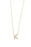Bony Levy Icon Pavé Diamond Initial Pendant Necklace In 18k Yellow Gold - K