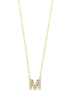 Bony Levy Icon Pavé Diamond Initial Pendant Necklace In 18k Yellow Gold - M