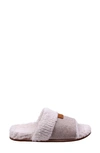 Revitalign Juniper Orthotic Faux Shearling Trimmed Open Toe Slipper In Oatmeal