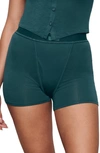 Skims Womens Cypress Sleep Ribbed High-rise Stretch-woven Boxers Xl In Teal