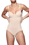 Item M6 All Mesh Shaping Bodysuit In Apricot