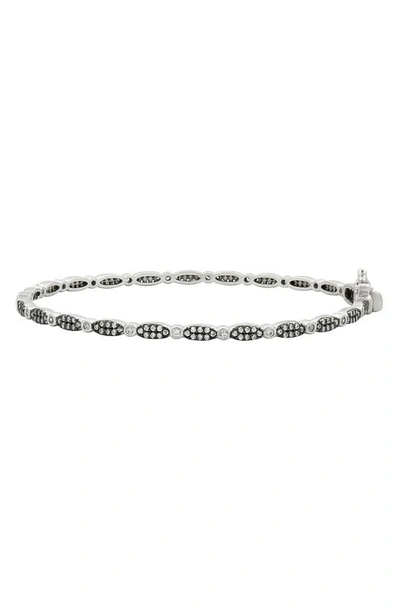 Freida Rothman Oh So Glamorous Marquise Pavé Hinge Bangle In Silver/black