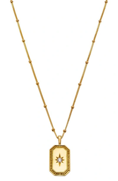 Sethi Couture Celeste Diamond Tag Pendant In Yellow