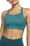 Nike Women's Swoosh Medium-support Padded Sports Bra In Geode Teal/midnight Turquoise