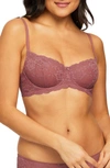 Montelle Intimates Flirt Lace Underwire Demi Bra In Mesa Rose