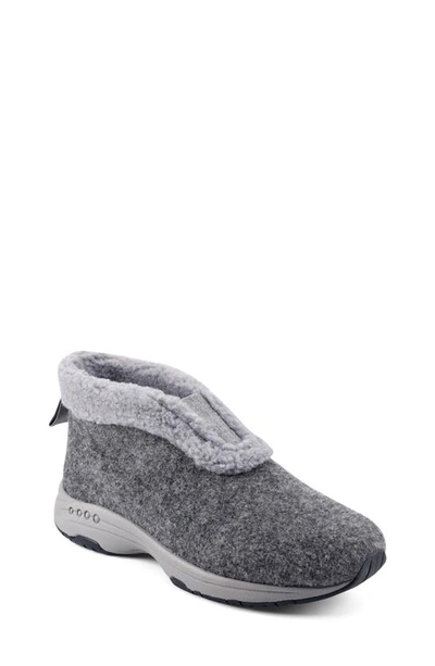 Easy Spirit Trepose Faux Shearling Lined Slipper In Light Grey
