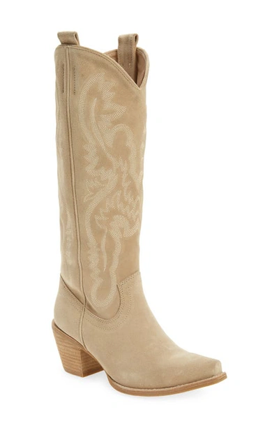 Jeffrey Campbell Stylet Western Boot In Sand Suede
