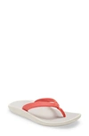 Olukai Pioe Flip Flop In Hot Coral/ Mist Grey