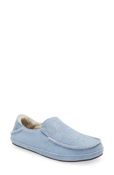 Olukai Nohea Nubuck Slipper In Lanai Breeze/ Ilima