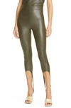 Alix Nyc Brower Faux Leather Stirrup Leggings In Pine