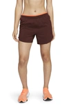 Nike Tempo Luxe Dri-fit Running Shorts In Bronze Eclipse/ Total Orange