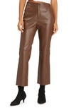 Sanctuary Faux Leather Kick Crop Pants In Mahogany