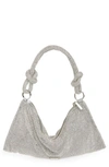 Cult Gaia Hera Nano Knotted Embellished Shoulder Bag In Silver