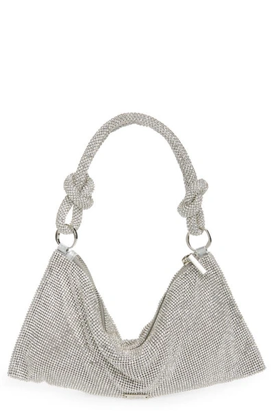 Cult Gaia Hera Nano Knotted Embellished Shoulder Bag In Silver