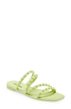 Steve Madden Skyler J Womens Slip On Studded Slide Sandals In Lime
