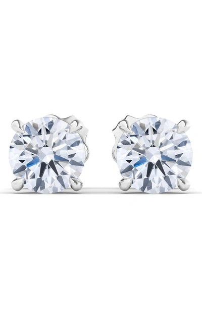 Hautecarat 5ct Tw Round Lab Created Diamond Stud Earrings In 5.00 Ctw White Gold