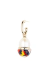 Chloé Darcey Gold-tone, Pearl And Enamel Single Earring In Multicolor