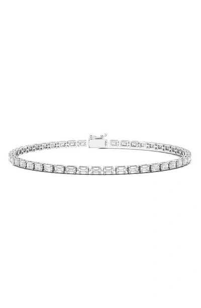 Hautecarat Emerald-cut Lab Grown Diamond Tennis Bracelet In 6.69 Ctw White Gold