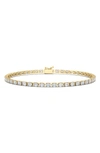 Hautecarat Emerald-cut Lab Grown Diamond Tennis Bracelet In 6.69 Ctw Yellow Gold