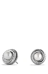 DAVID YURMAN 'PEARL CROSSOVER' EARRINGS WITH DIAMONDS,E11766DSSDPEDI