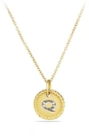 David Yurman Cable Collectibles Initial Pendant With Diamonds In Q