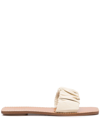 Staud Women's Nina Ruched Slide Sandals In Braun