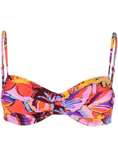 Rebecca Vallance Positano Floral-print Bikini Top In Multi Print