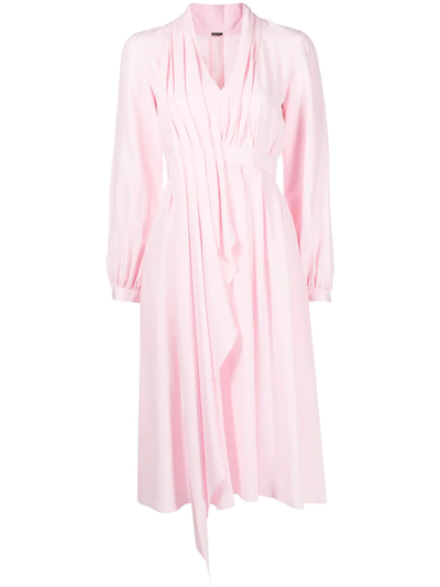 Adam Lippes Asymmetric Drape Silk Charmeuse Dress In Pink