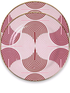 La Doublej Line-graphic Porcelain Dessert Plates (set Of Two) In Red