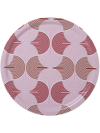 La Doublej Printed Round Wooden Tray In Red