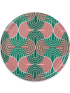 La Doublej Slinky Line-graphic Round Tray In Slinky Verde