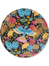 La Doublej Round Printed Tray In Black